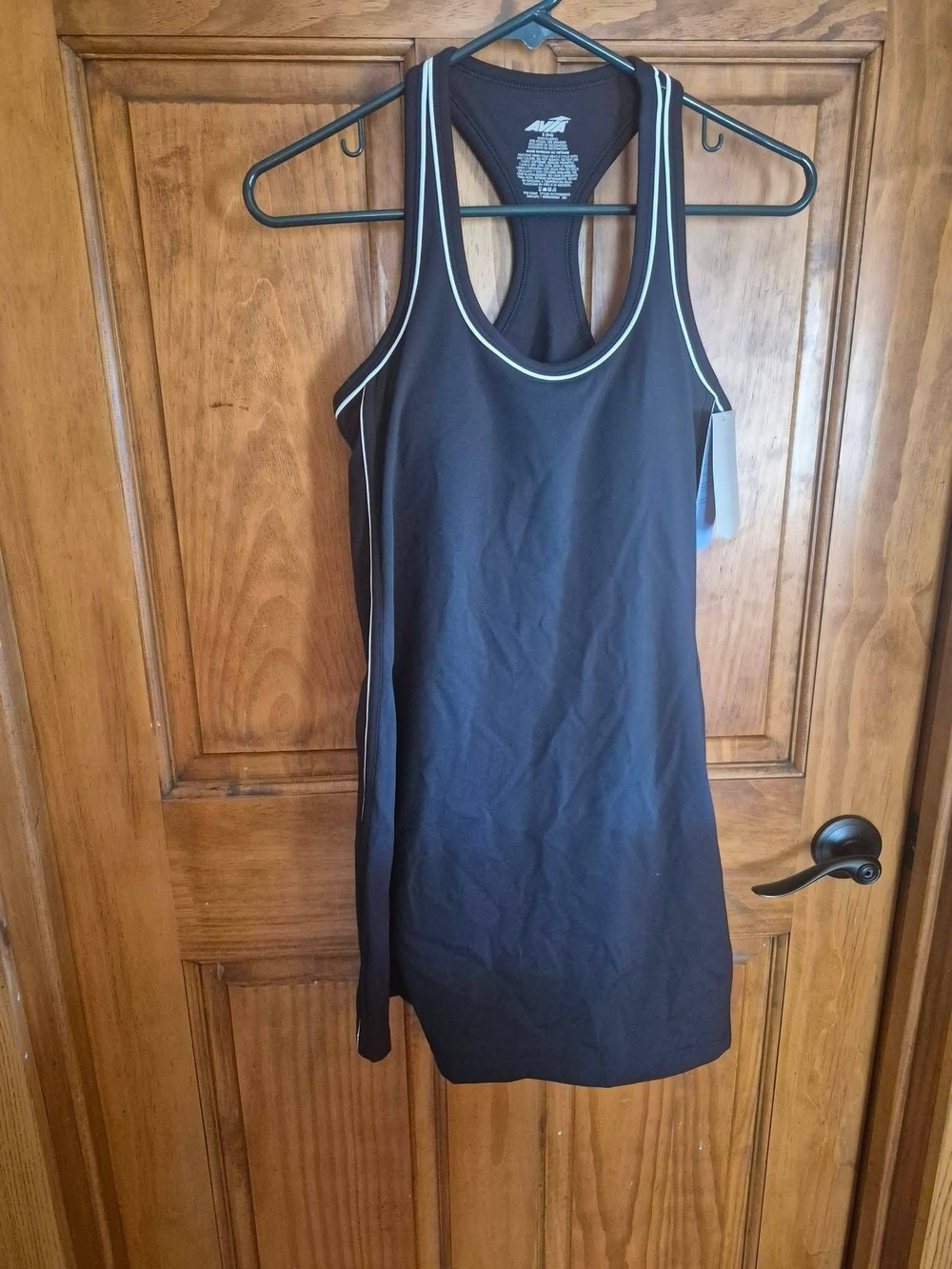 Avia Black Racerback Tennis Dress with White Trim